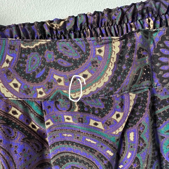Talbots Vintage Deadstock NWT 90s Purple Pleated Paisley Maxi 100% Silk Skirt 14 - Picture 12 of 15